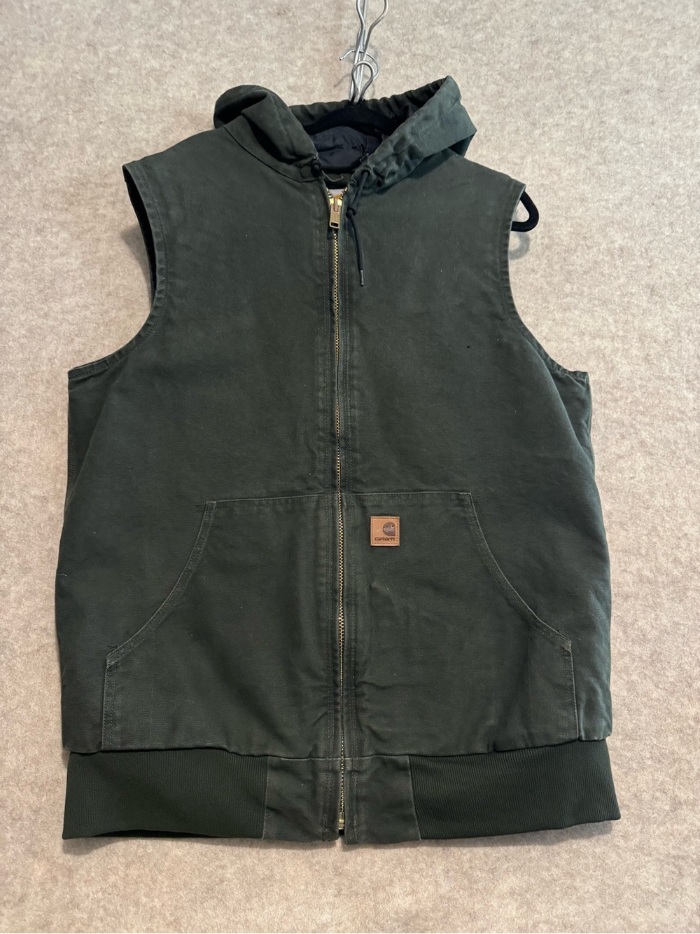 Carhartt Hooded Work Vest in Forest Green